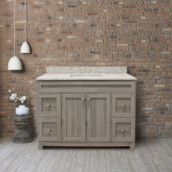 48 in Jasper Shaker Vanity with Ocean Grey Quartz Top 48 in Jasper Shaker Vanity with Ocean Grey Quartz Top